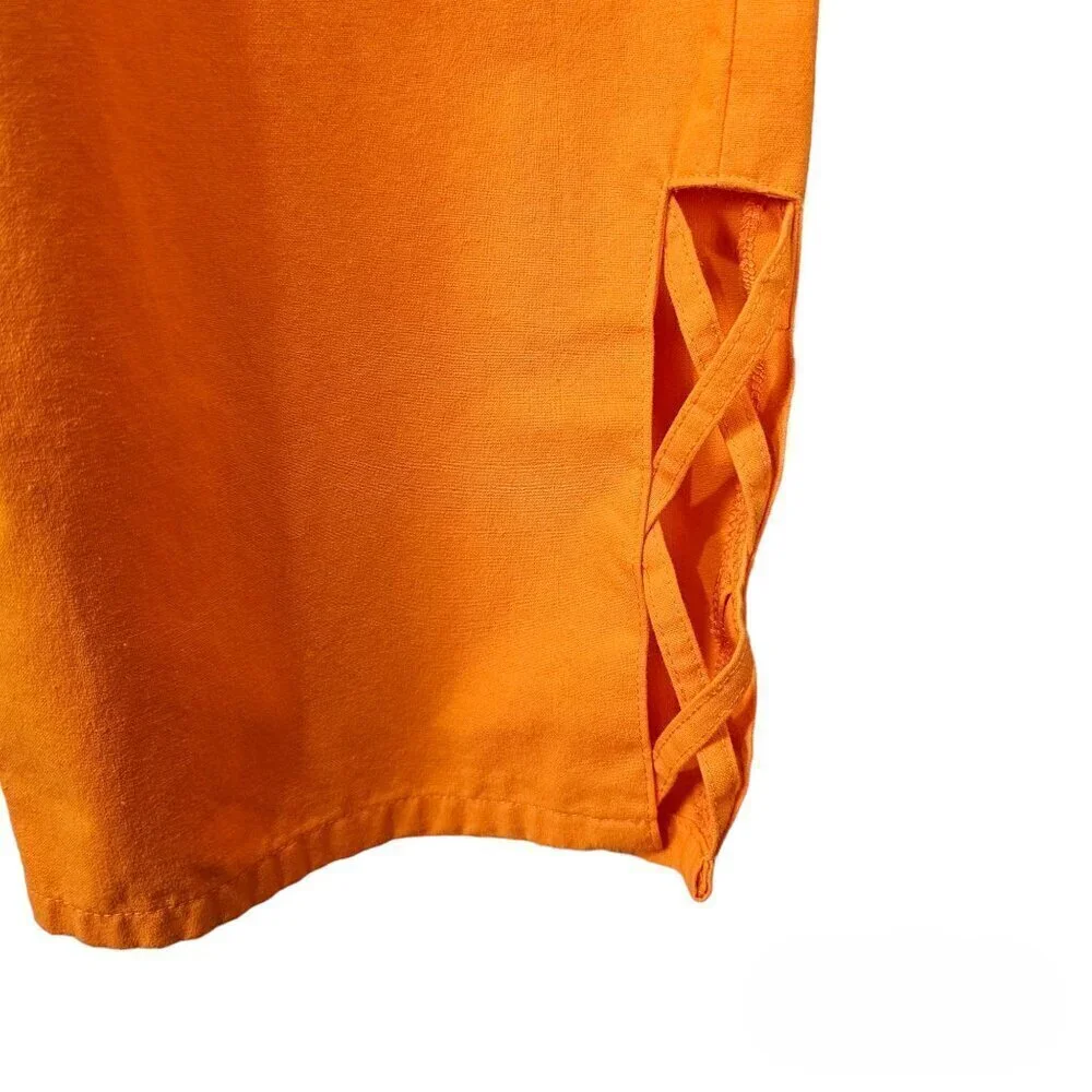 🏆377 Jennifer Lauren Cutout High Waist Pull On Capri Pants - Picture 4 of 6